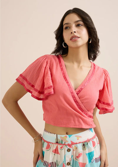 Fiesta Mexique - Pink Overlap Top