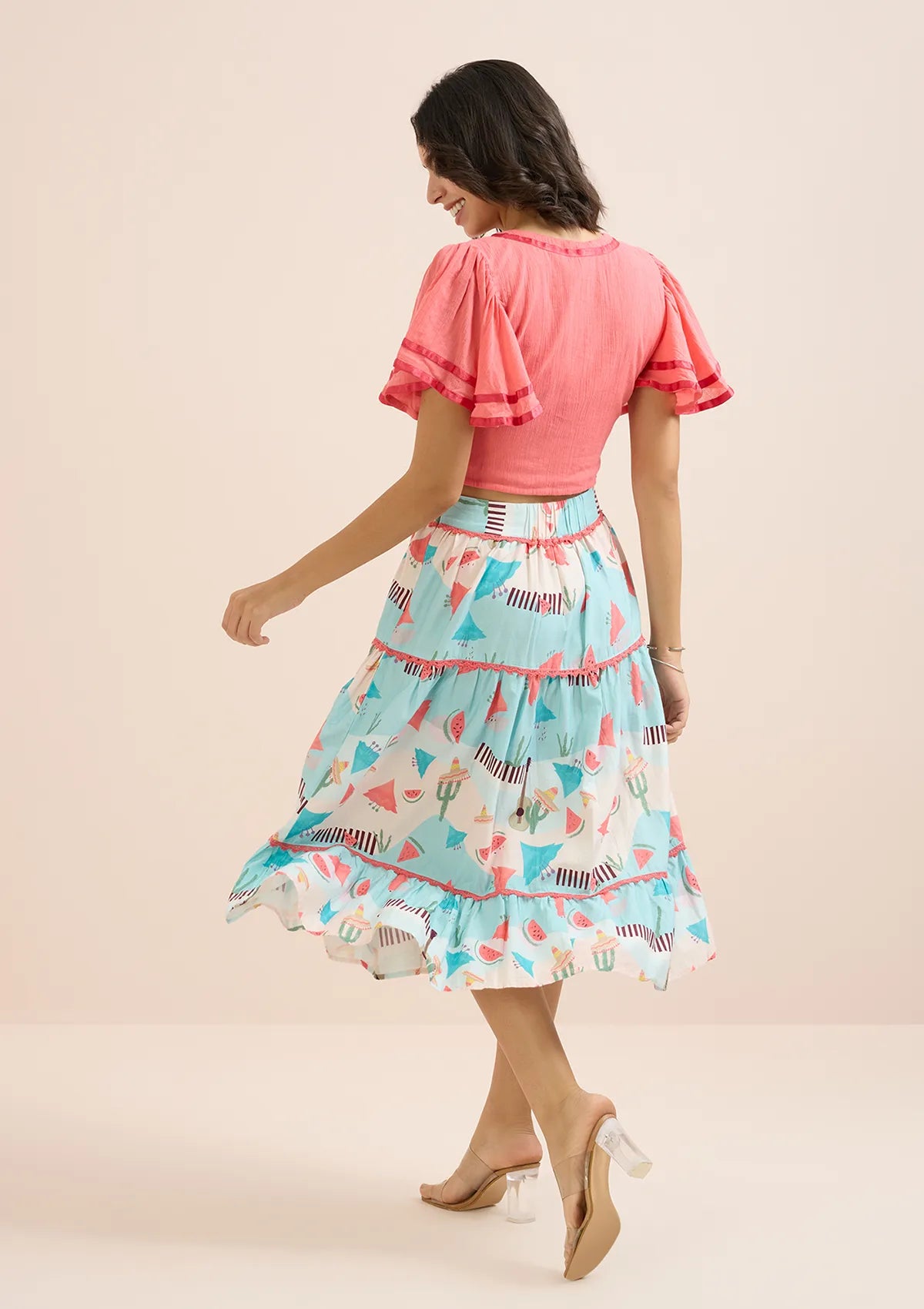 Fiesta Mexique-Pink Overlap Top