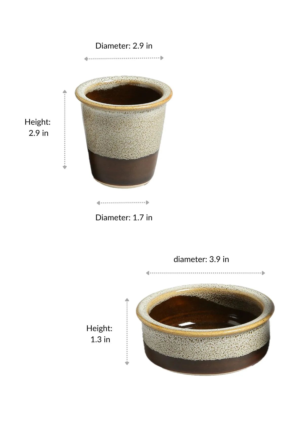 Filter coffee set of 2 - Cream and brown