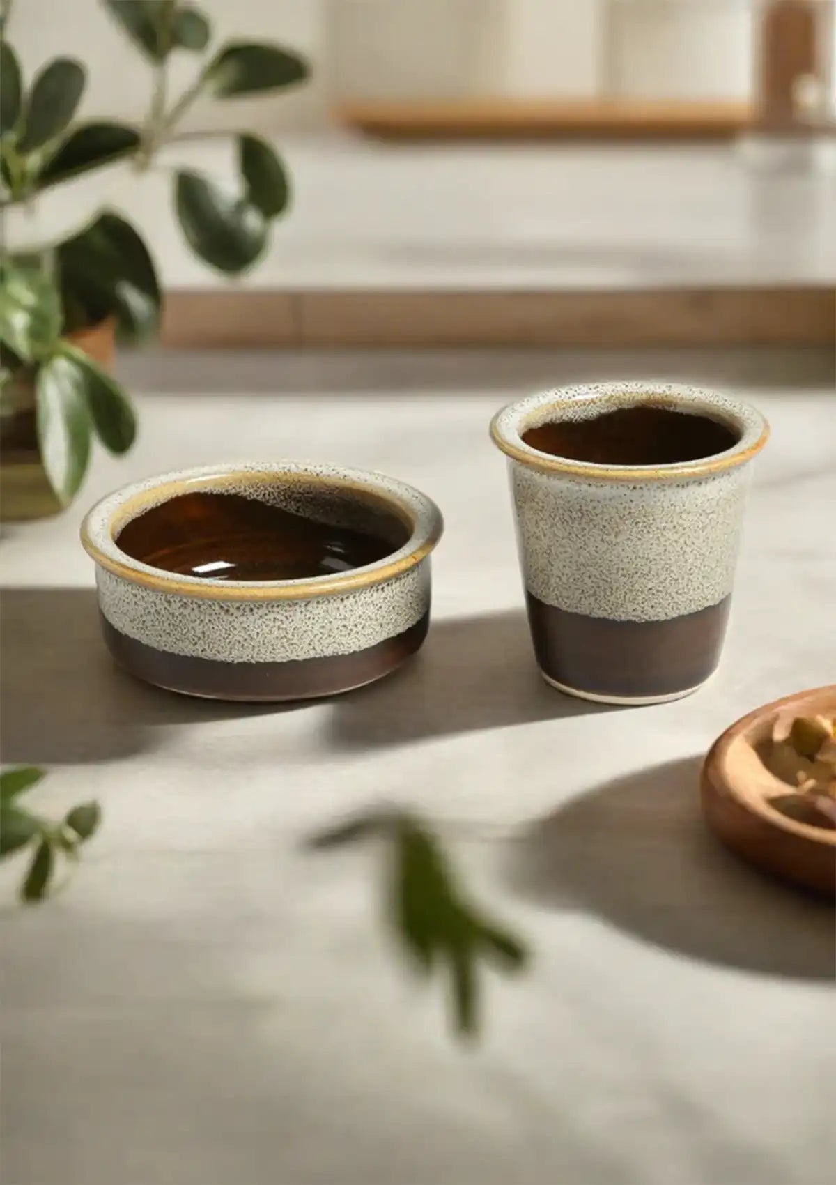 Buy Filter coffee set of 2 - Cream and brown