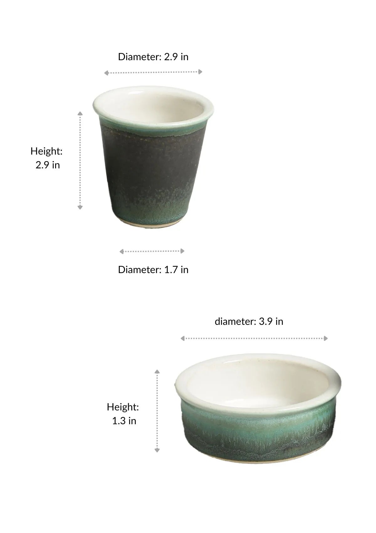 Filter coffee set of 2- Green and white
