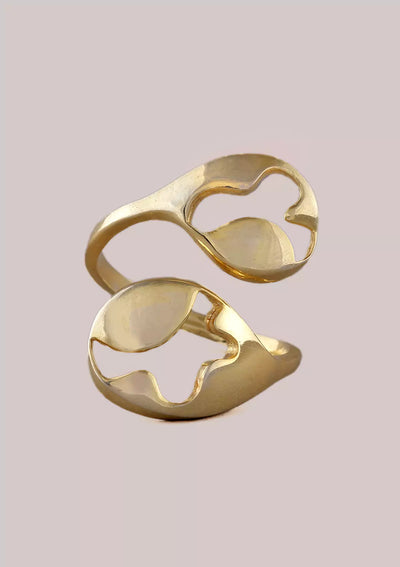 Floating Curve 18K Gold Plated Ring