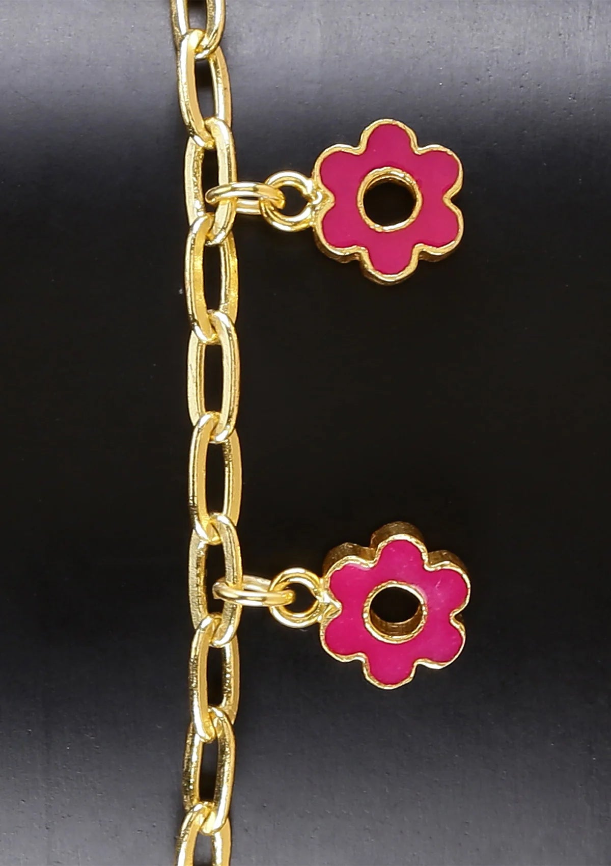 Glitzy Flower Charm Bracelet (Pink) Price