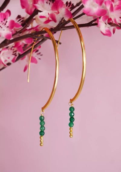 Gold Plated Jade Drops