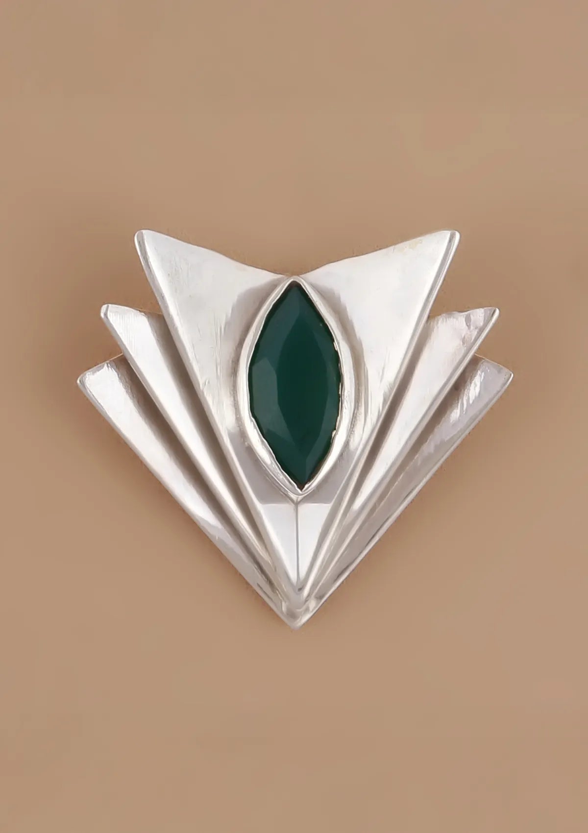 Online Green Onyx Layered Statement Stud for women