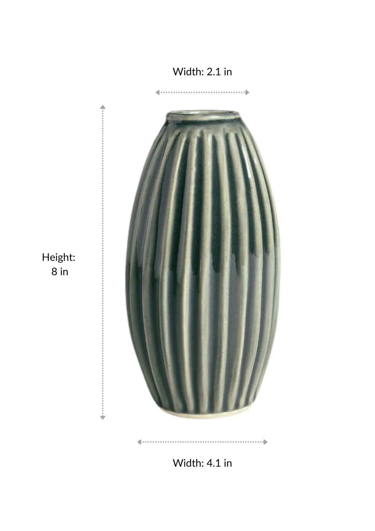 IshqME's Grey Green Grace: Ceramic Serving Set & Bouquet Vase Combo