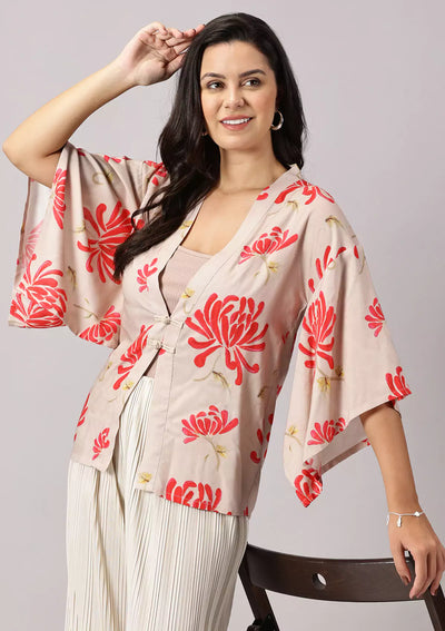 Haruka - Printed Kimono Shrug