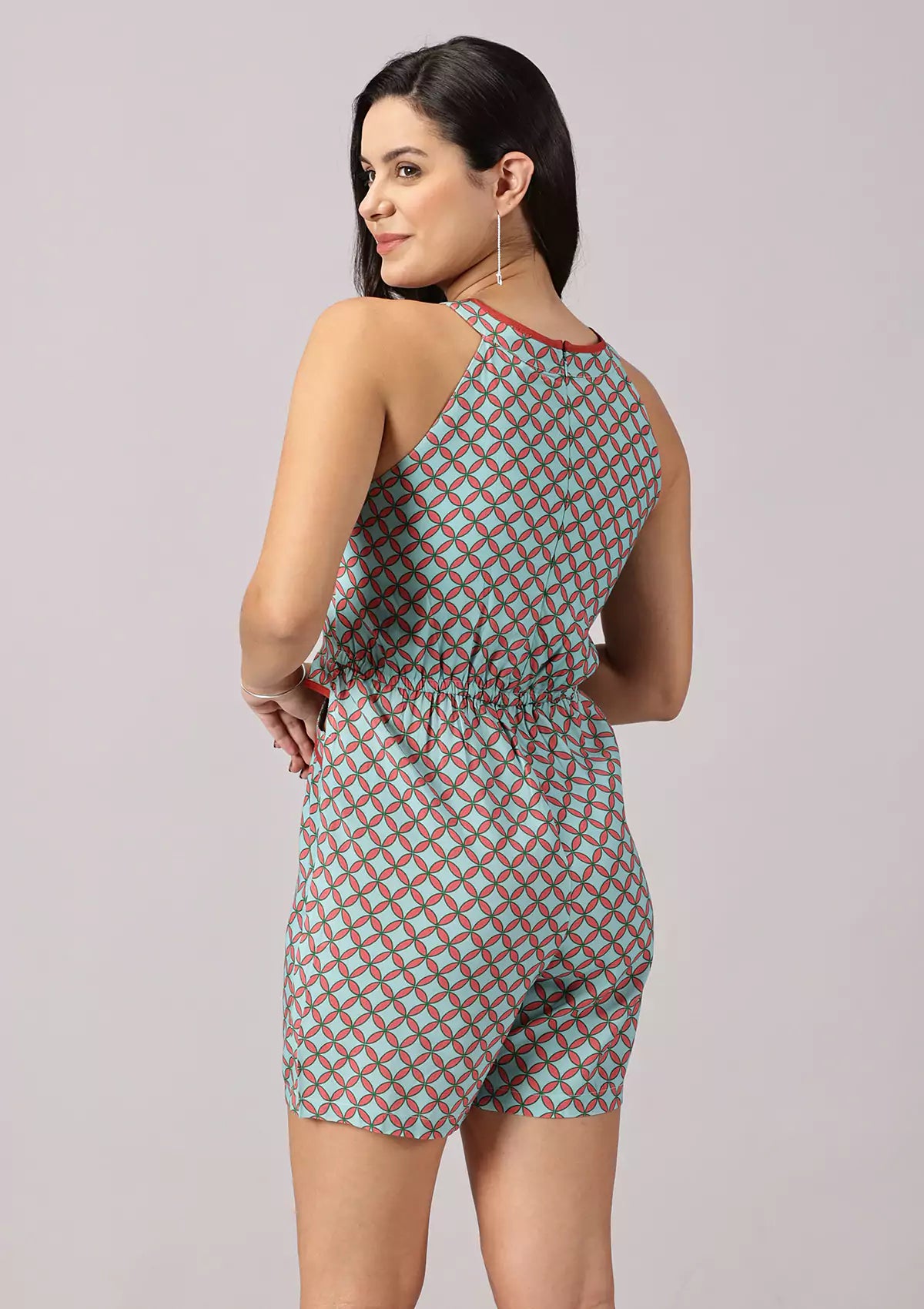 IKI - Printed Halter Neck Playsuit For Women