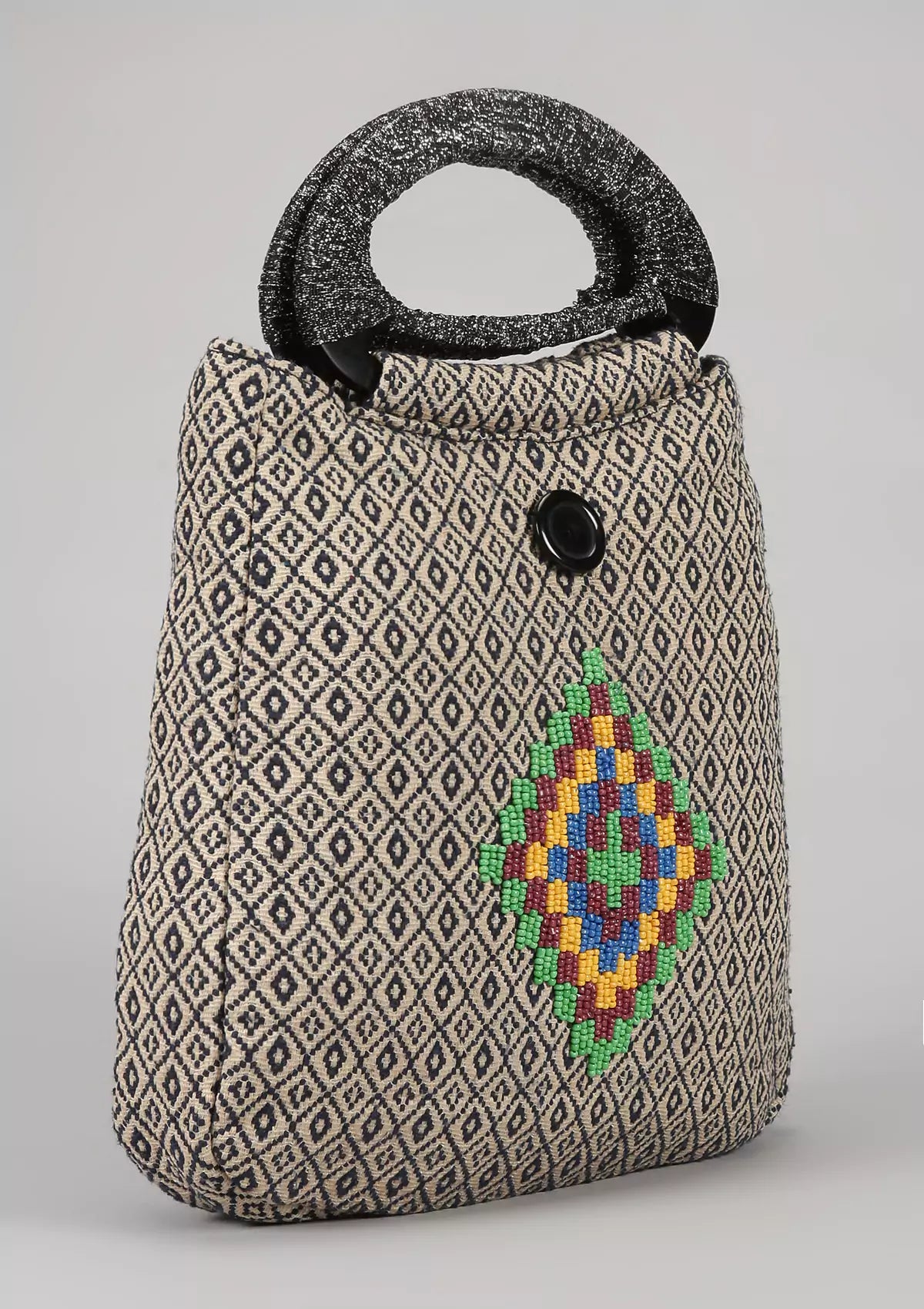 Buy Jacquard bag with bead work Onlice