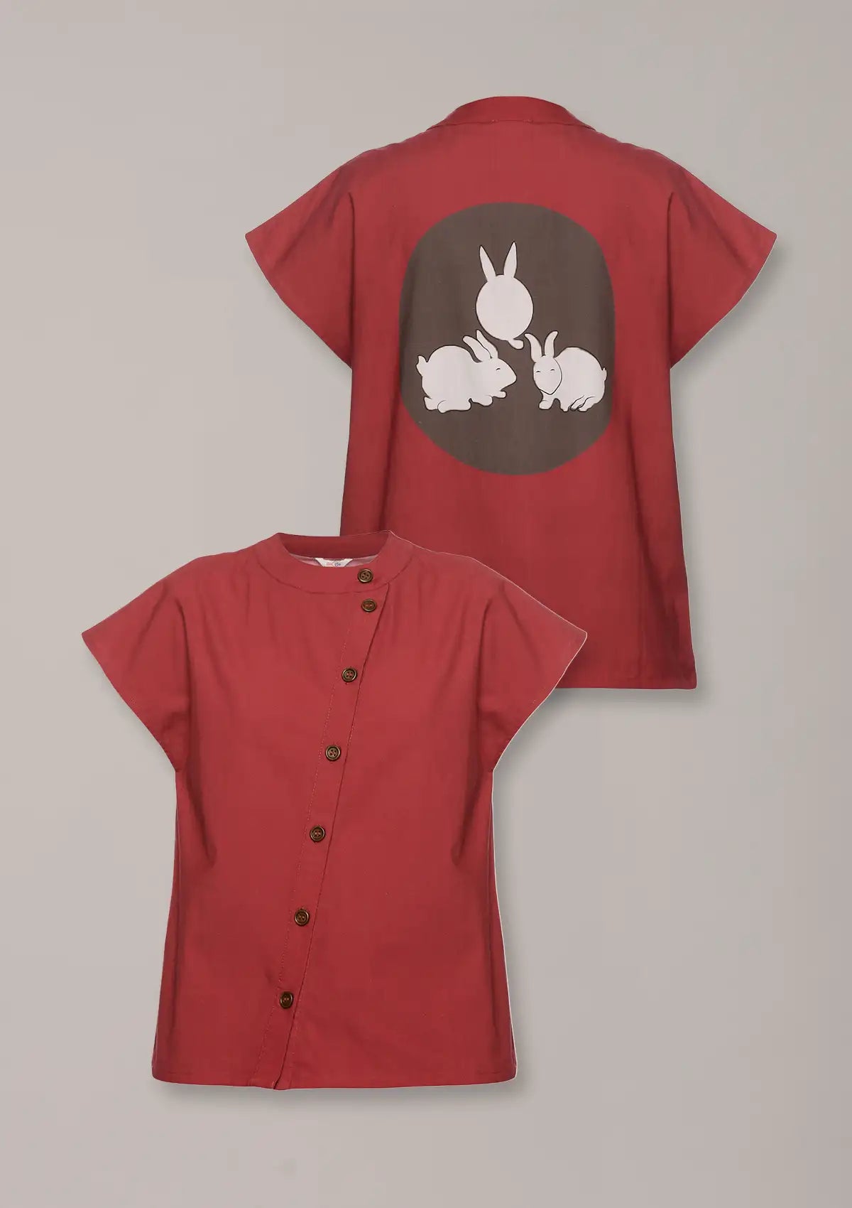 Keiko - Rabbit Printed Back Shirt