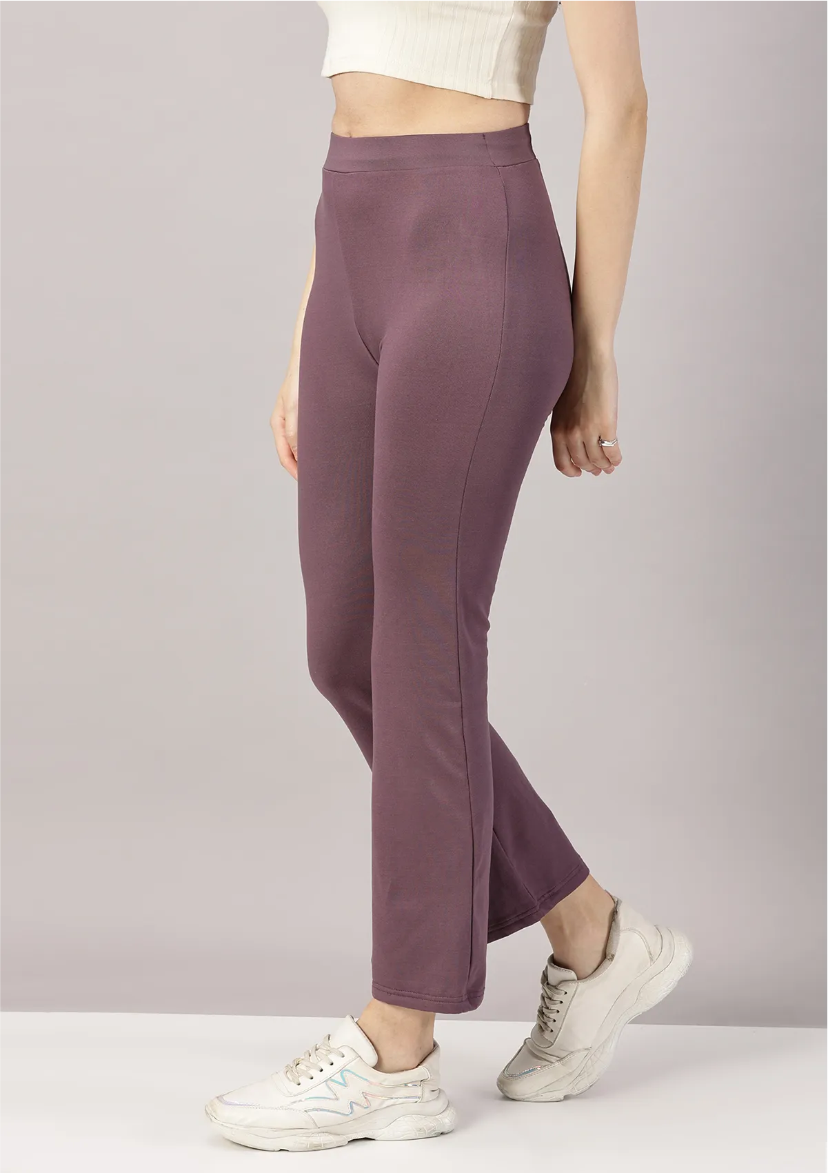 Buy Knit Boot Leg Pants - Mauve