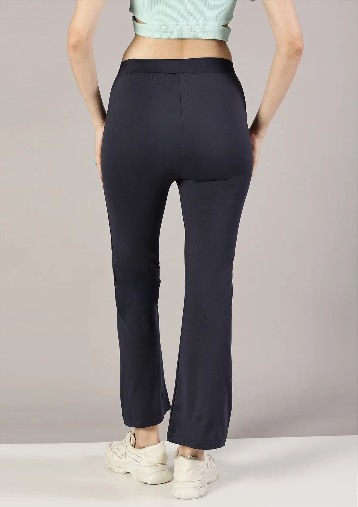 Knit Boot Leg Pants - Teal For Women