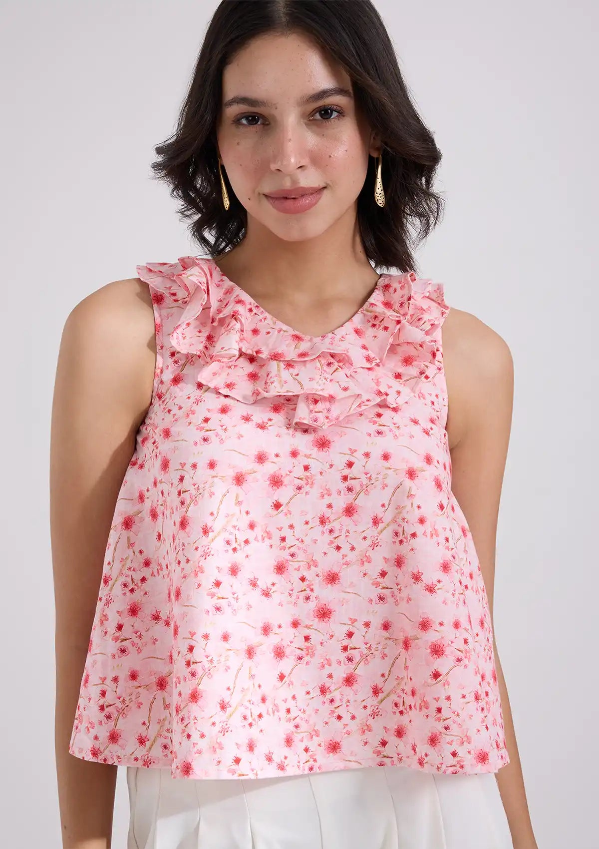 Kohana-Ruffled Neckline Top