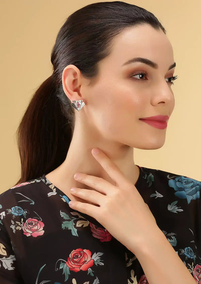 Layered Pink Cubic Zirconia Stud