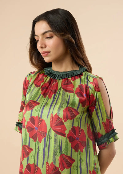 Leilani Cold Shoulder Floral Printed Dress
