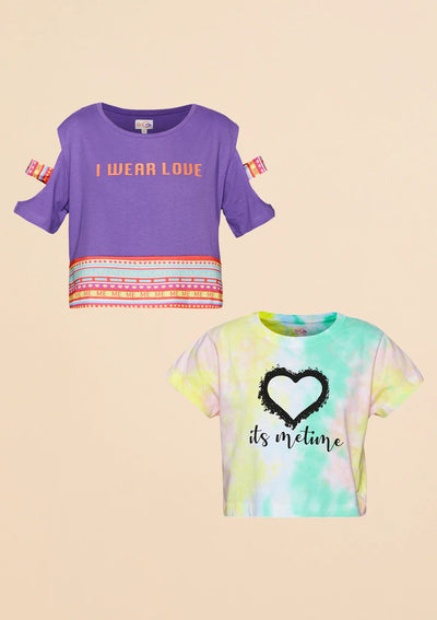 MEtime Crop Top Tee Combo