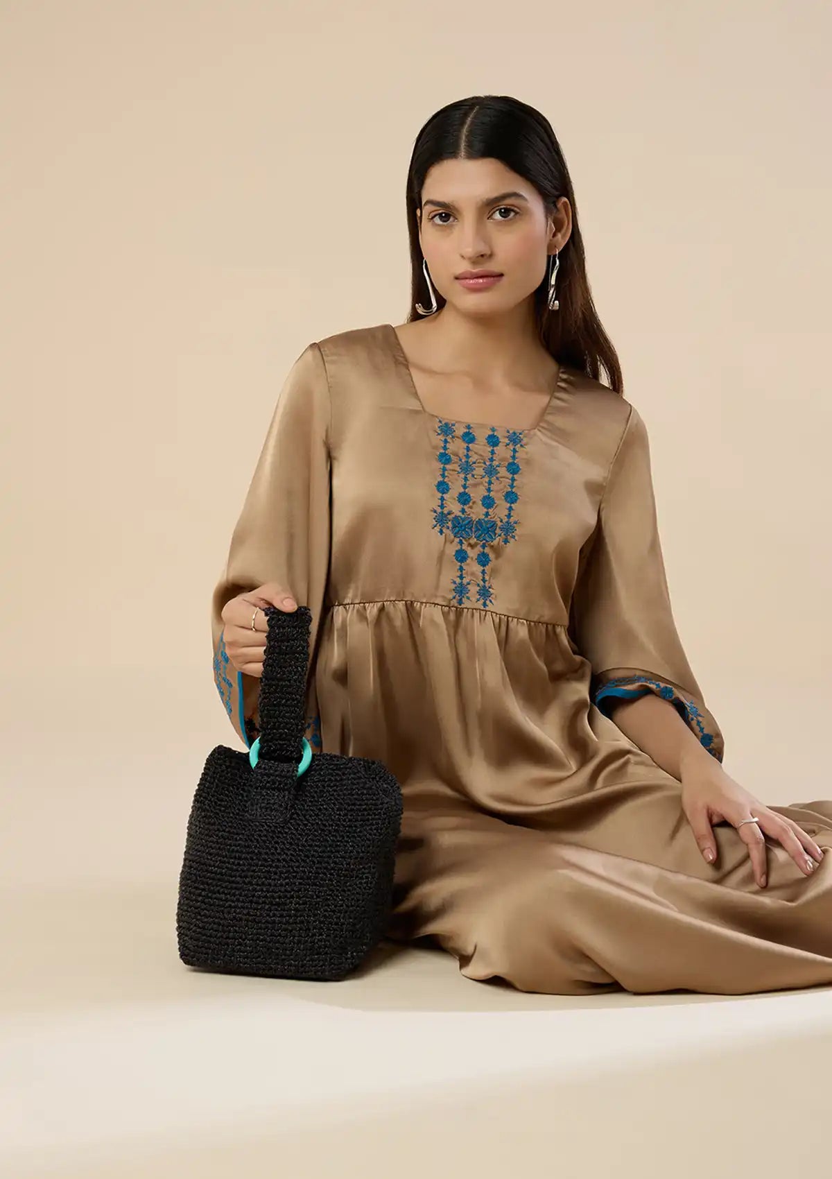 Metallic Crochet Handheld Bag For Women