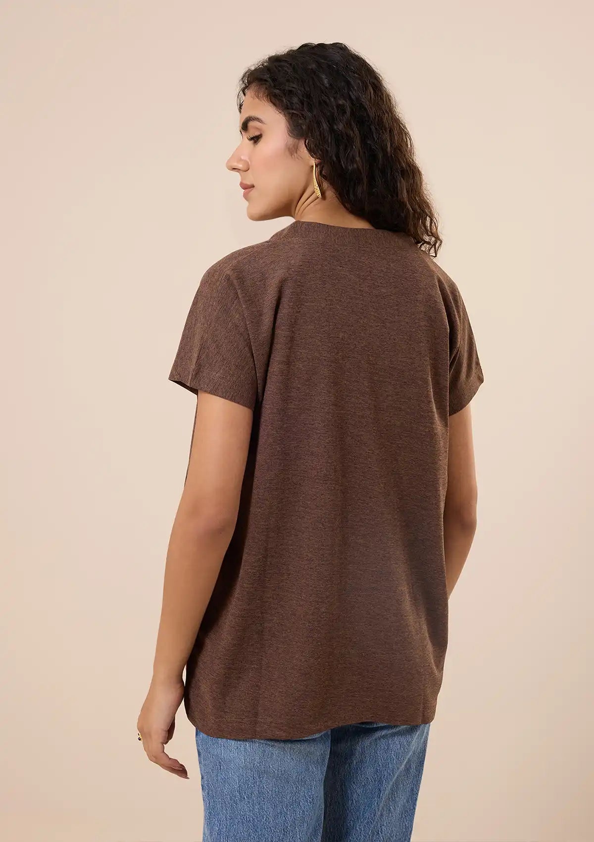 Mocha Woven Shrug Online