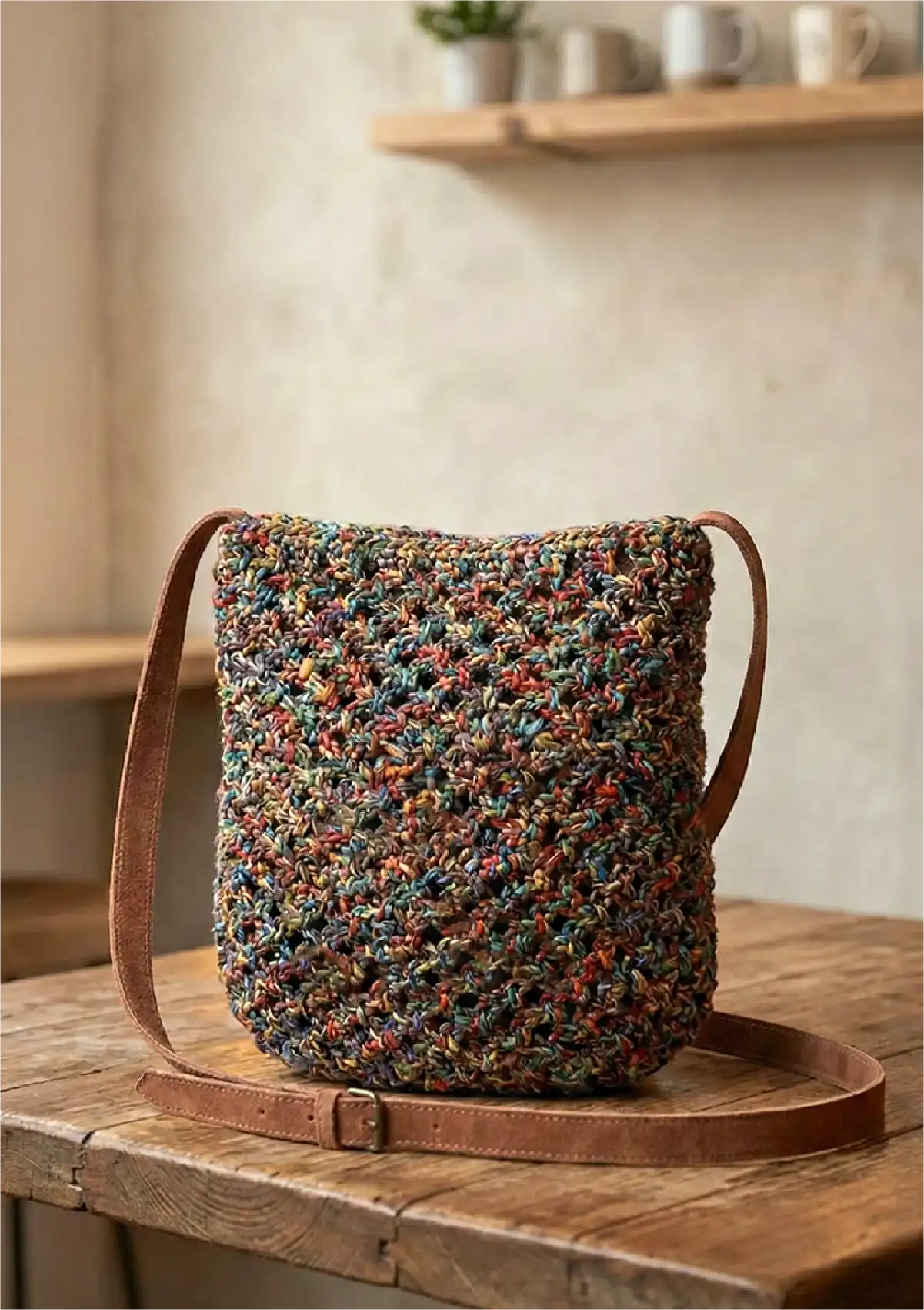 Multi-Coloured Macrame Sling Bag