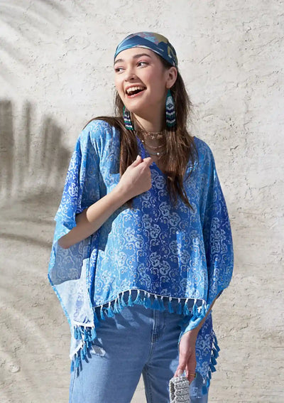 Nerida - Printed Kaftan Top