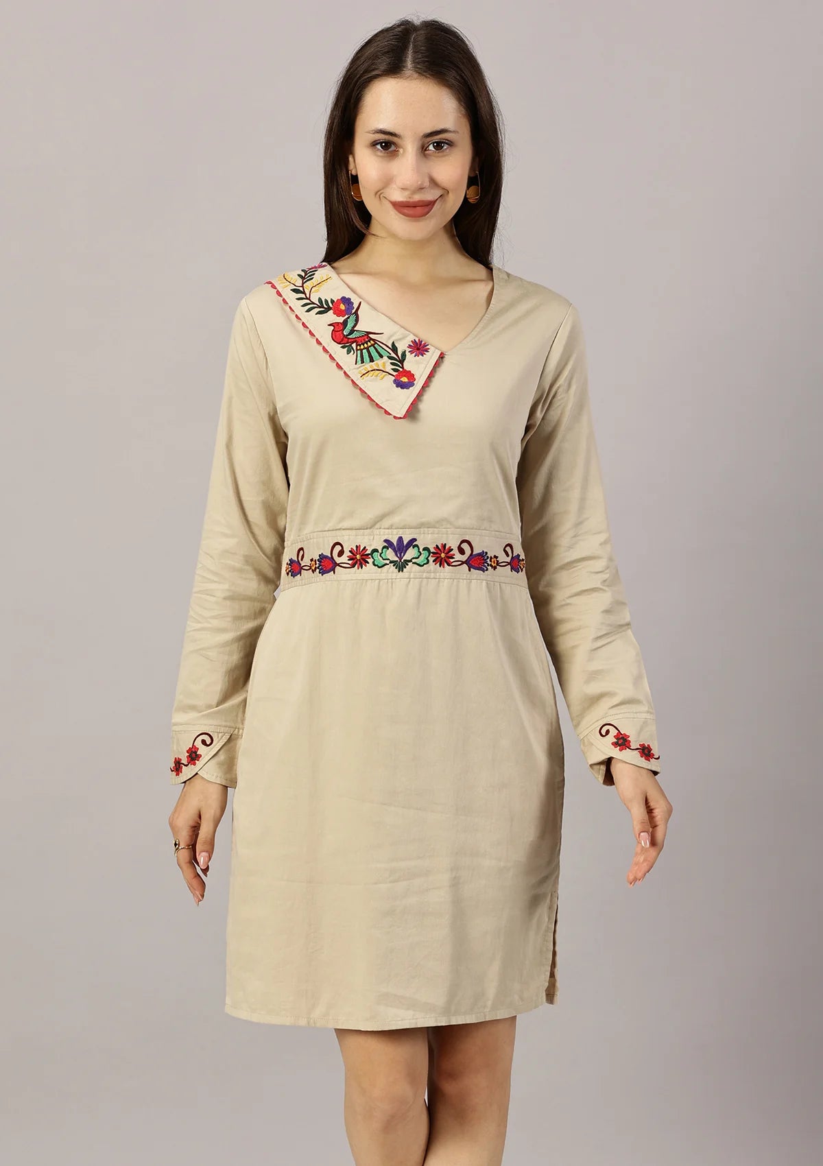 Otomi - Embroidered Sheath Dress IshqME Otomi - Embroidered Sheath Dress IshqME