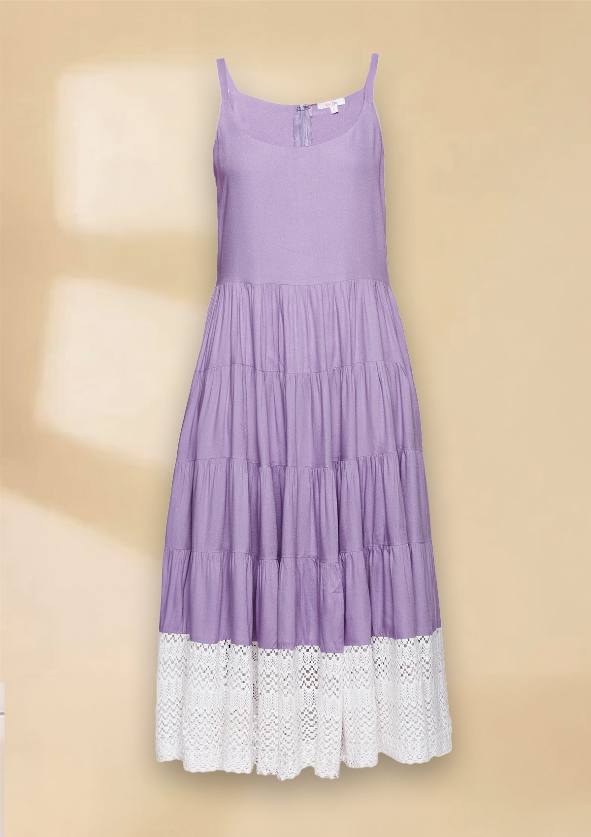 Pastel Grace - Spaghetti Tiered Dress - IshqMe