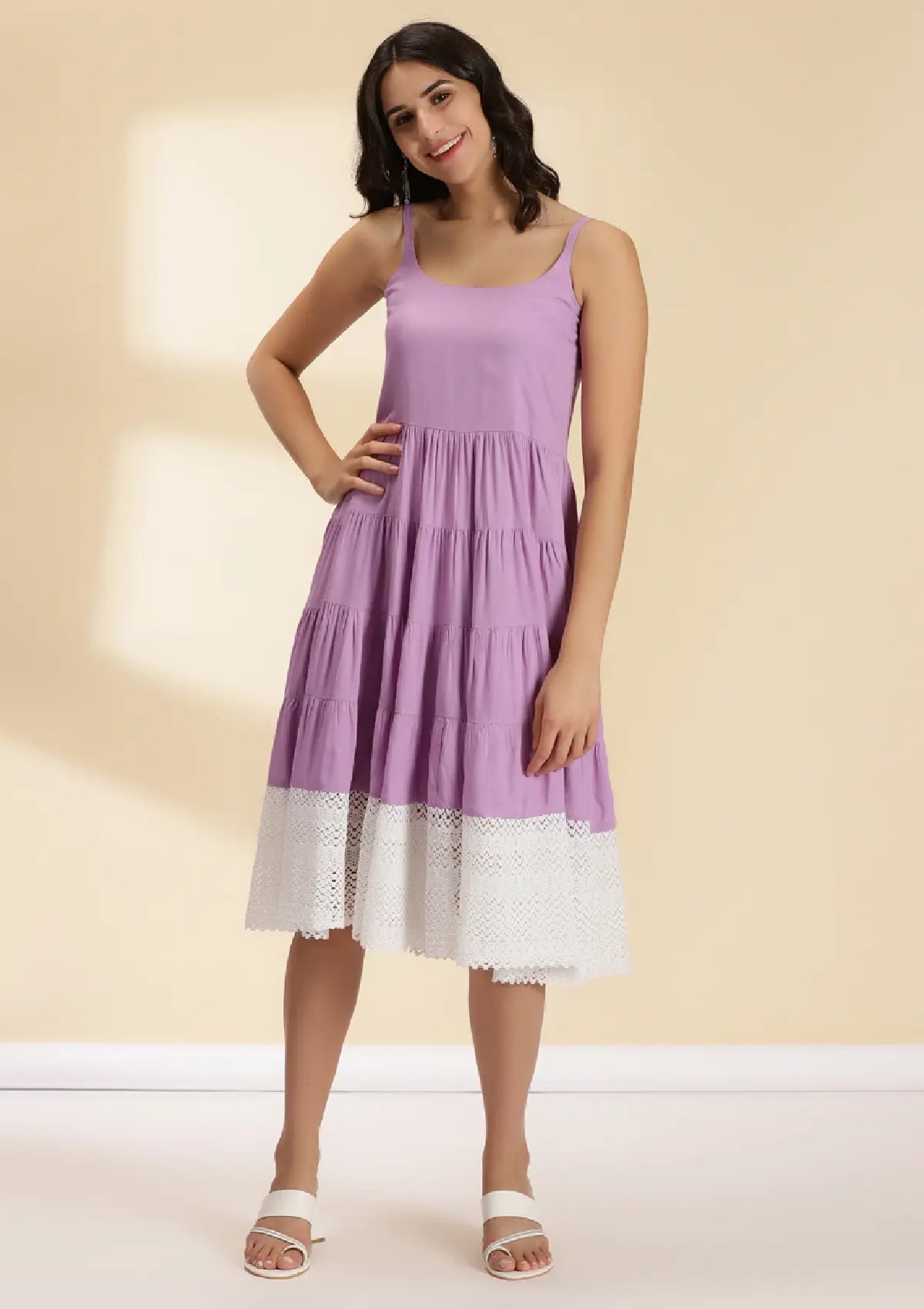 Buy Pastel Grace - Spaghetti Tiered Dress