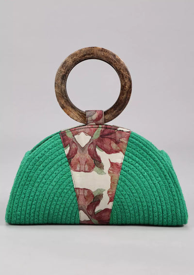 Printed Scarf Hand Braided Clutch