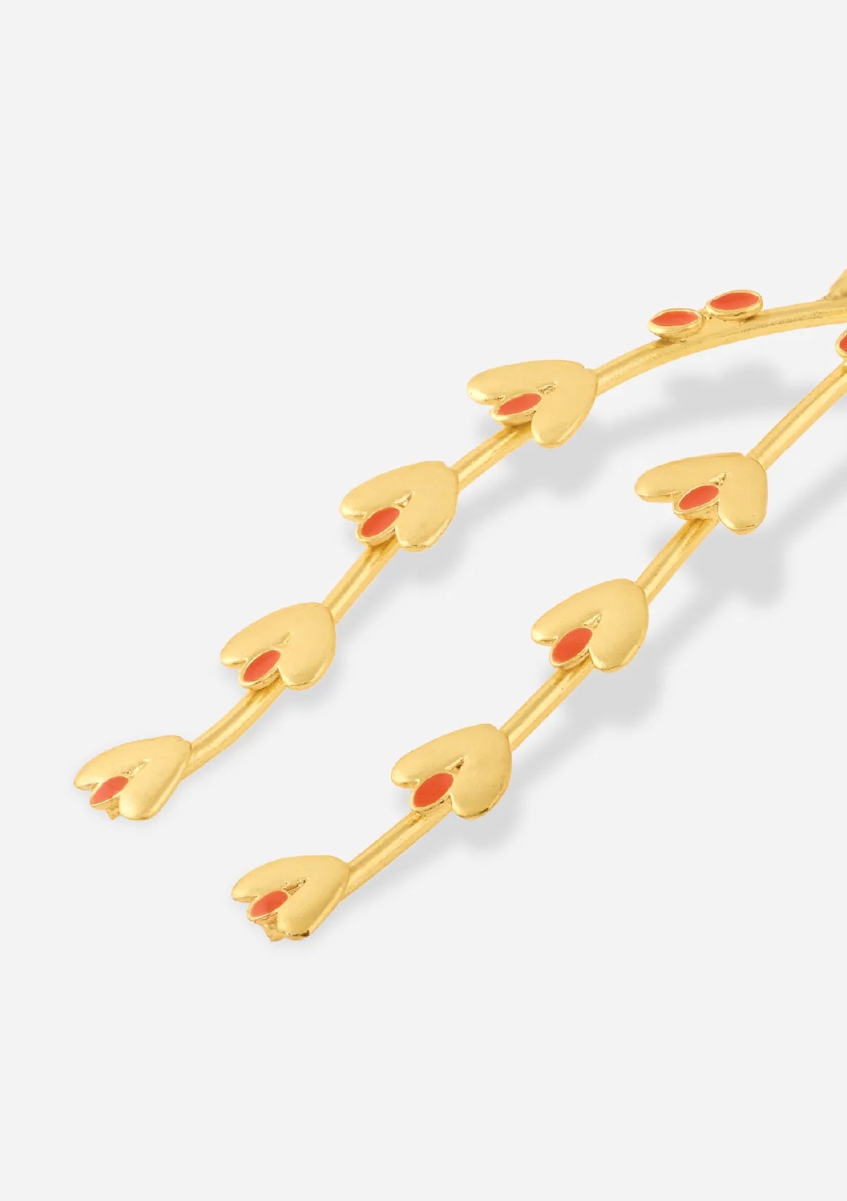 Red Enamelled Seeds Drop Earrings for Women