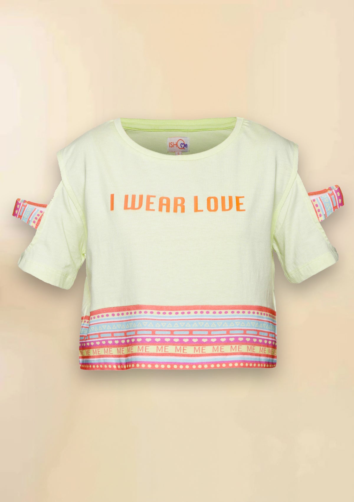 Slashed Sleeve Crop Top (Green) - IshqMe