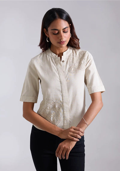 Sashiko Embroidered Top