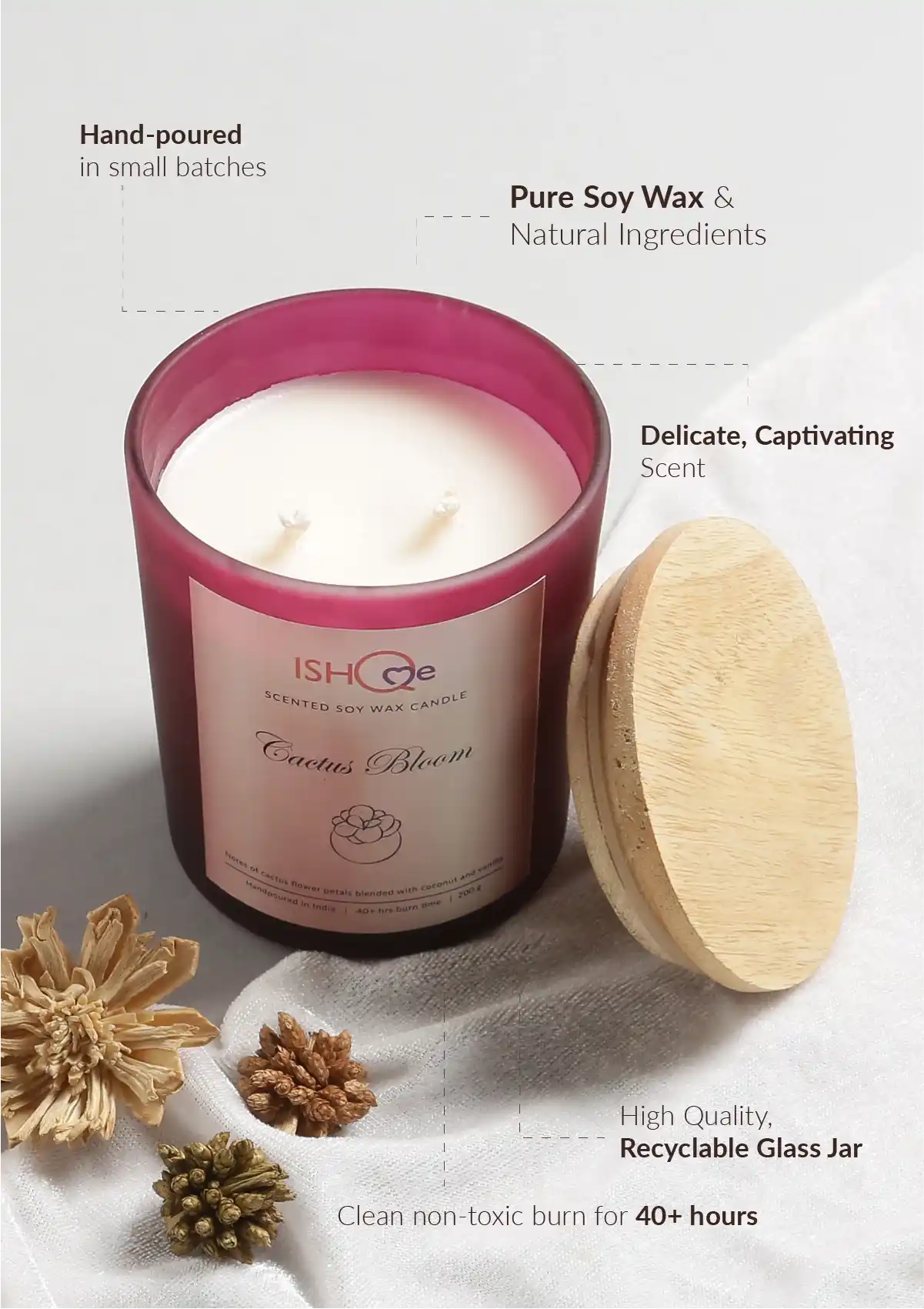 Scented Soy Wax Candle - Cactus Bloom