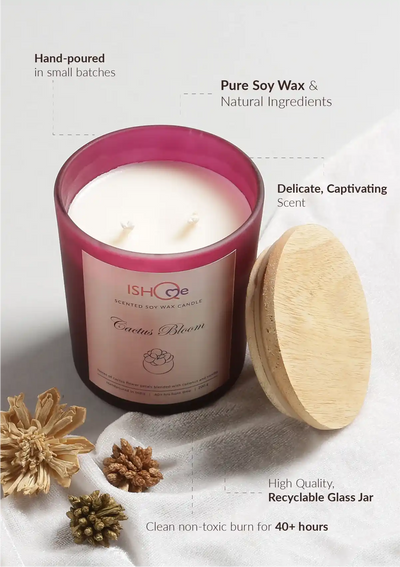 Scented Soy Wax Candle - Cactus Bloom