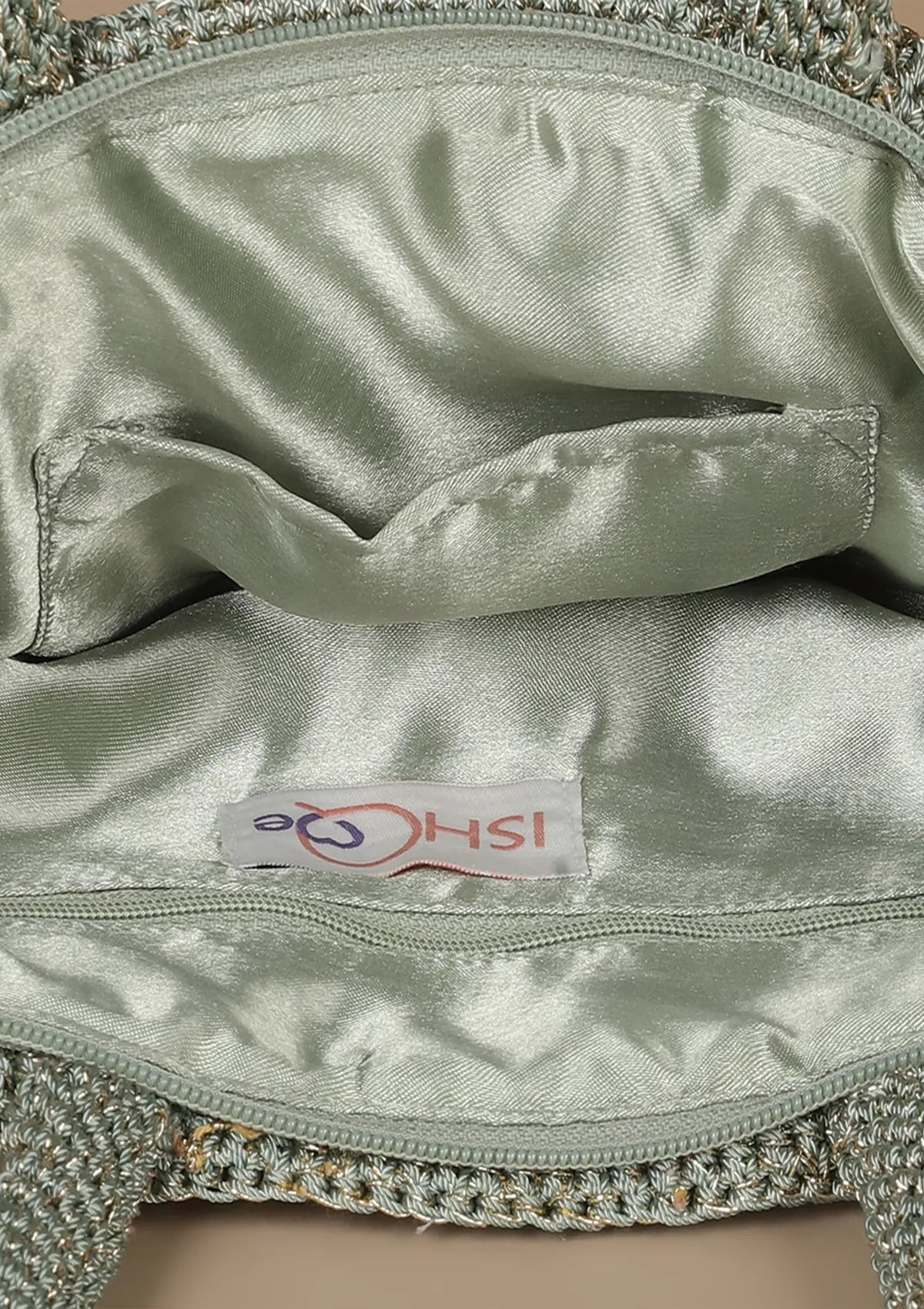 Sequined Crochet Mini Handheld Bag For Women