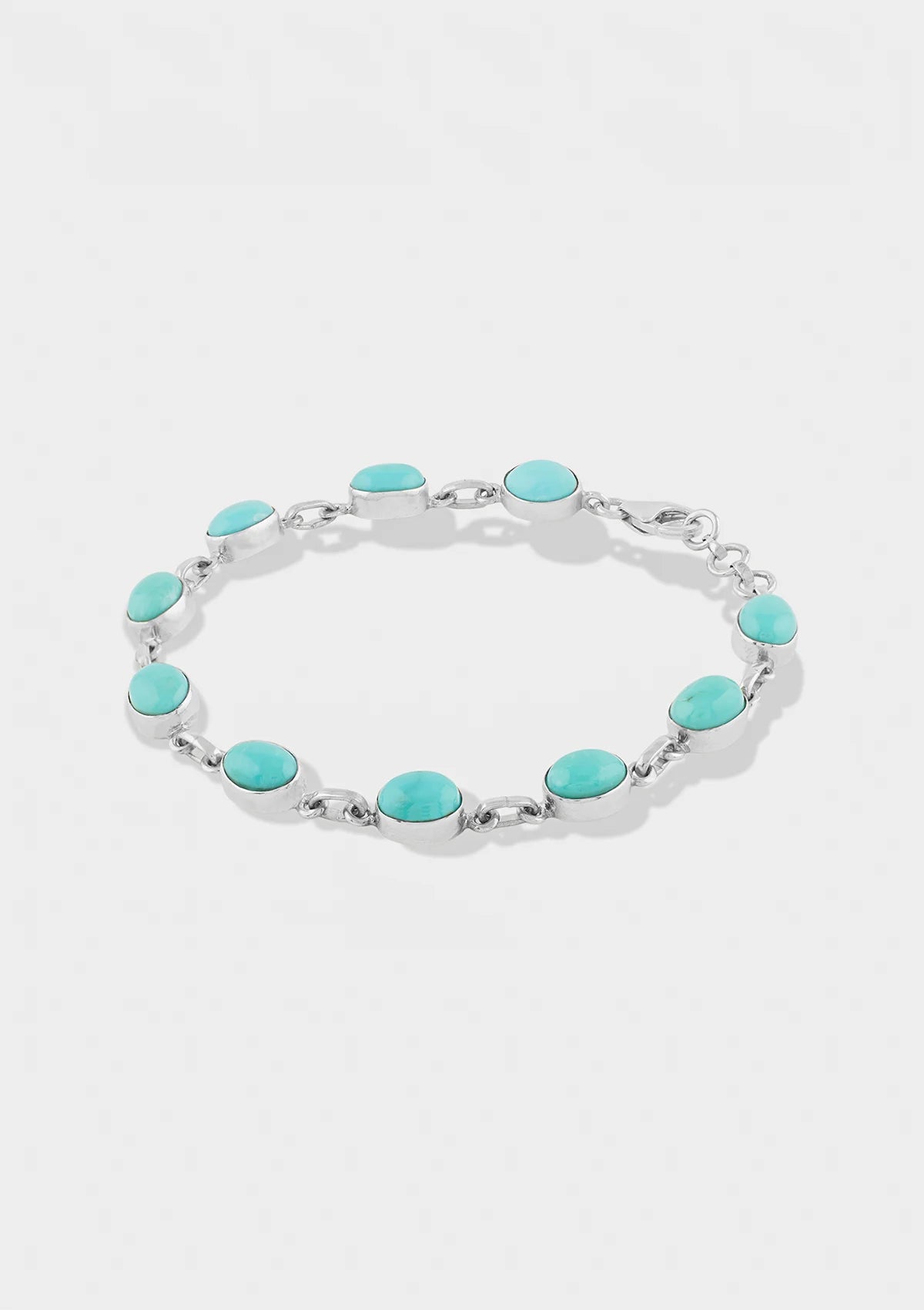 Buy Silver Bracelet studded with Turquoise Gemstones Online