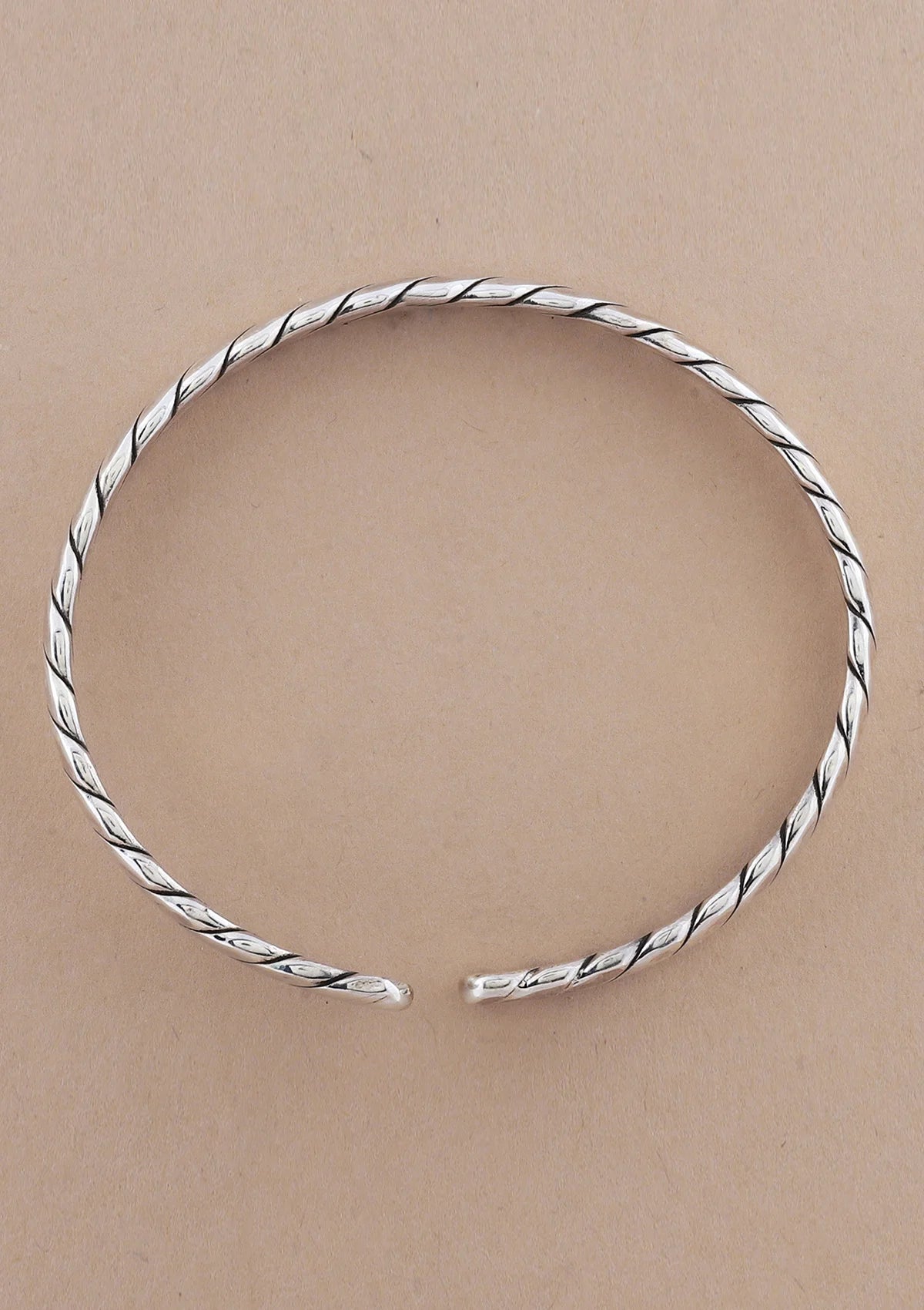 Buy Solid Ridged Silver Bracelet online