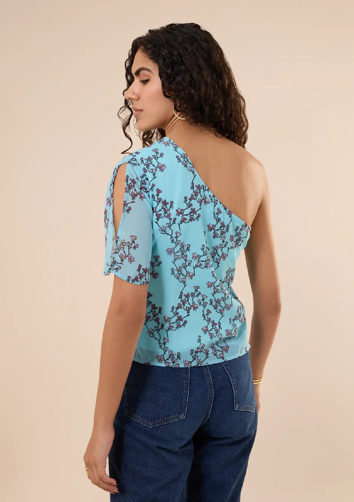 Starlit - One Shoulder Floral Top Online