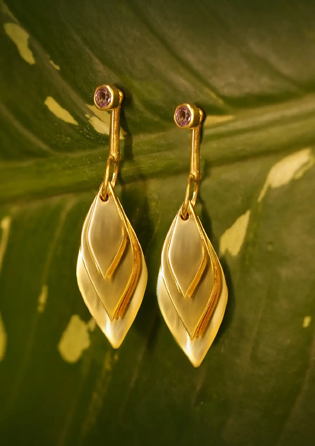 Statement Leaf Drop Earrings for online