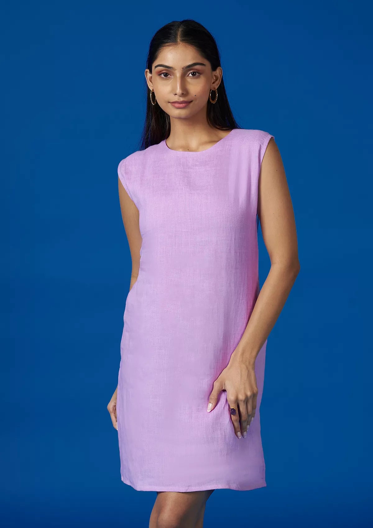 Buy Supernova - Violet Linen Shift Dress