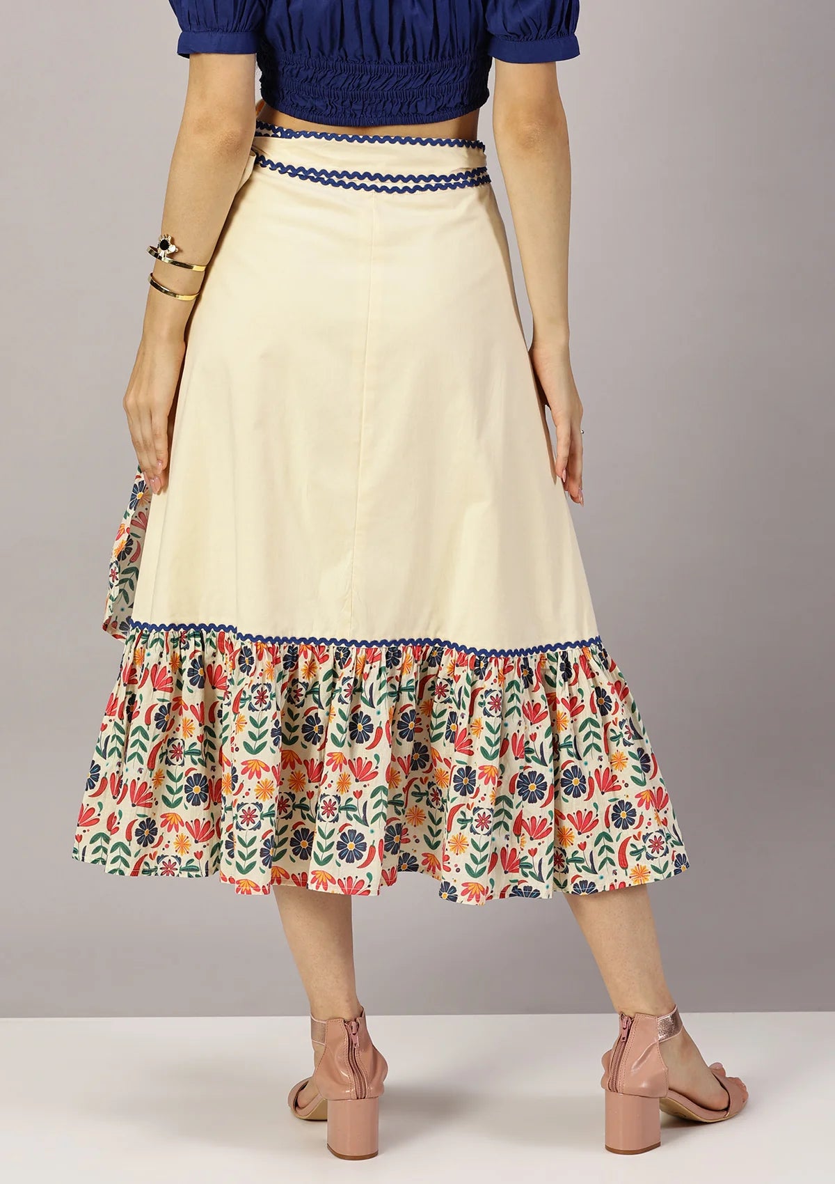 Tequila Tango - Floral Printed Tier Wrap Skirt Online