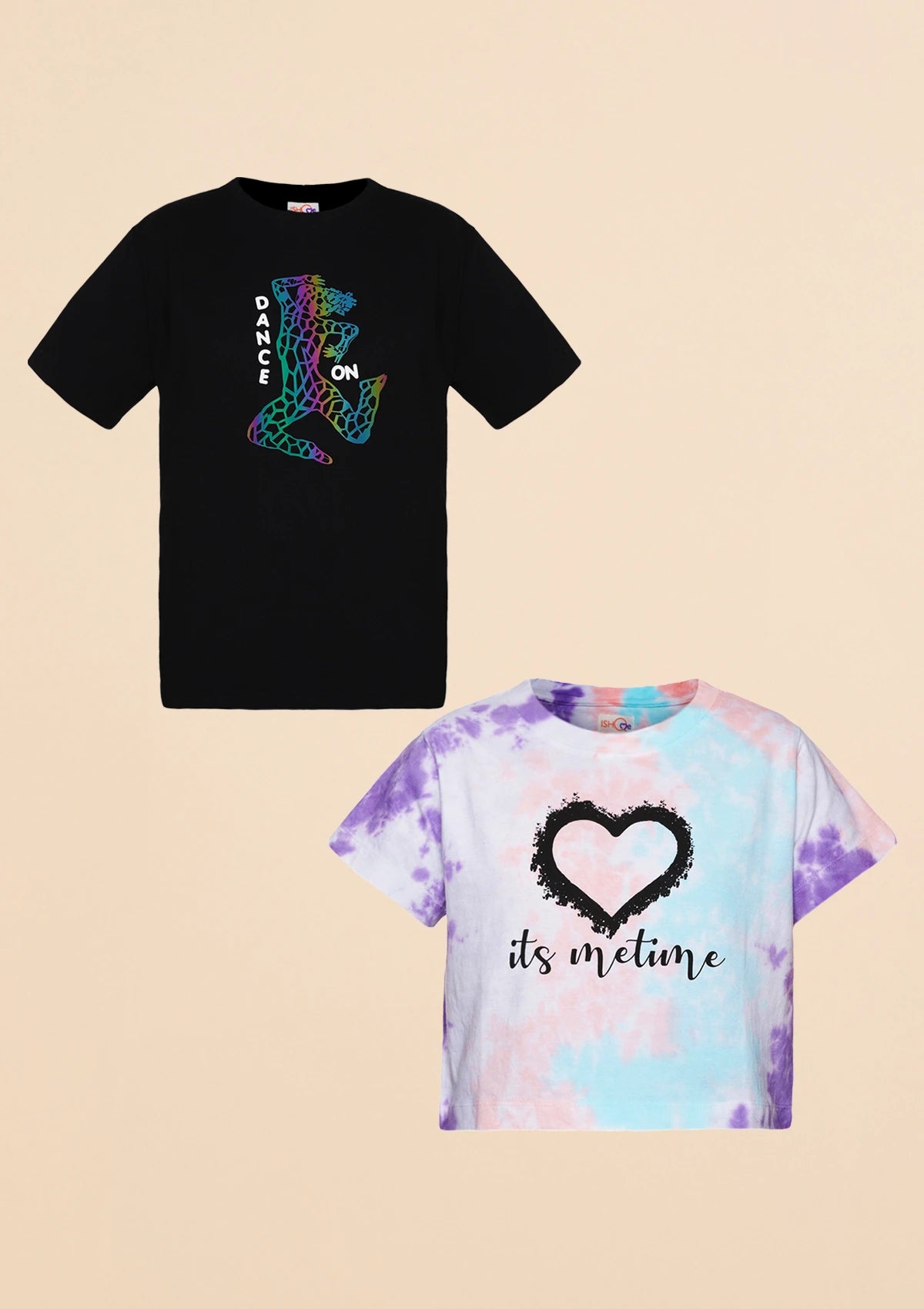 Tie Dye Pop Holographic T-shirt Combo