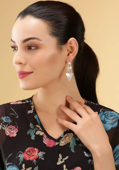 Tiered Triangle Dangler Earring