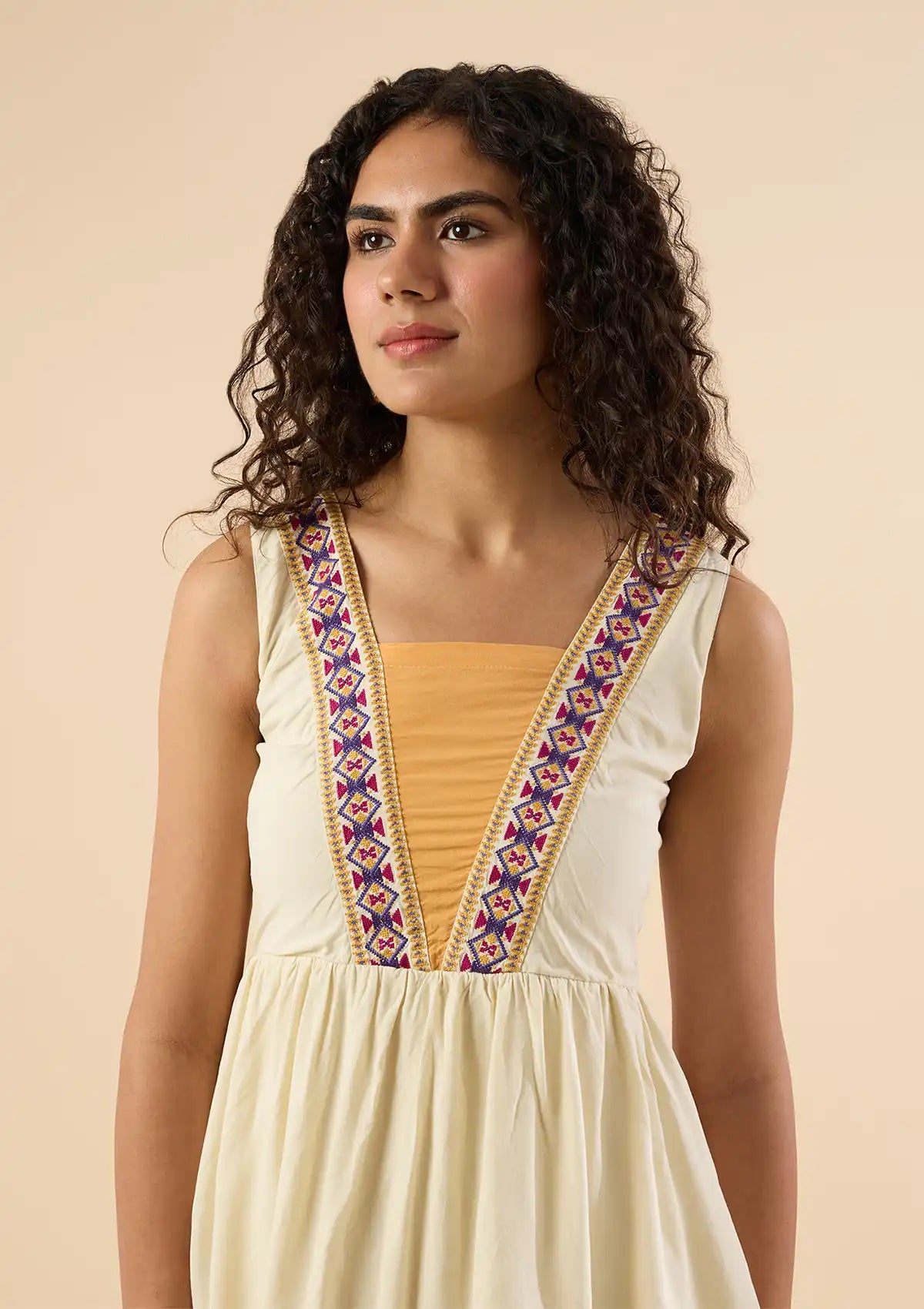 Buy Tierra-Midi Embroidered Tier Dress