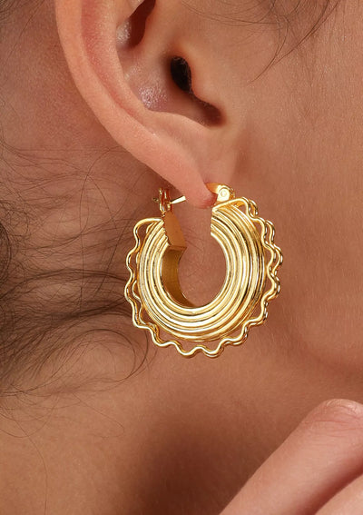 Wavy Ribbed Hoops