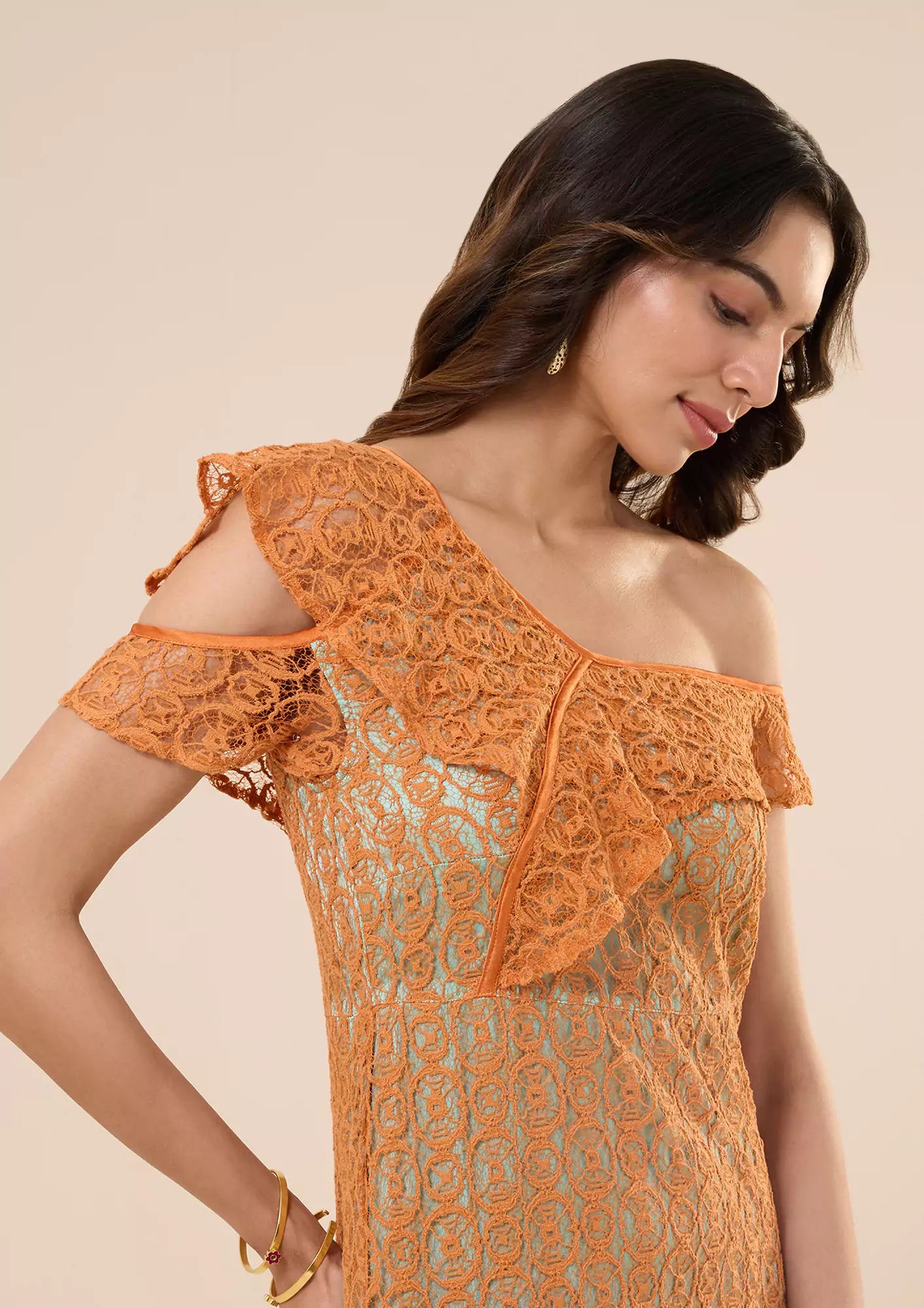 ZEMIRA One shoulder lace dress