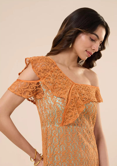 Zemira One Shoulder Lace Dress