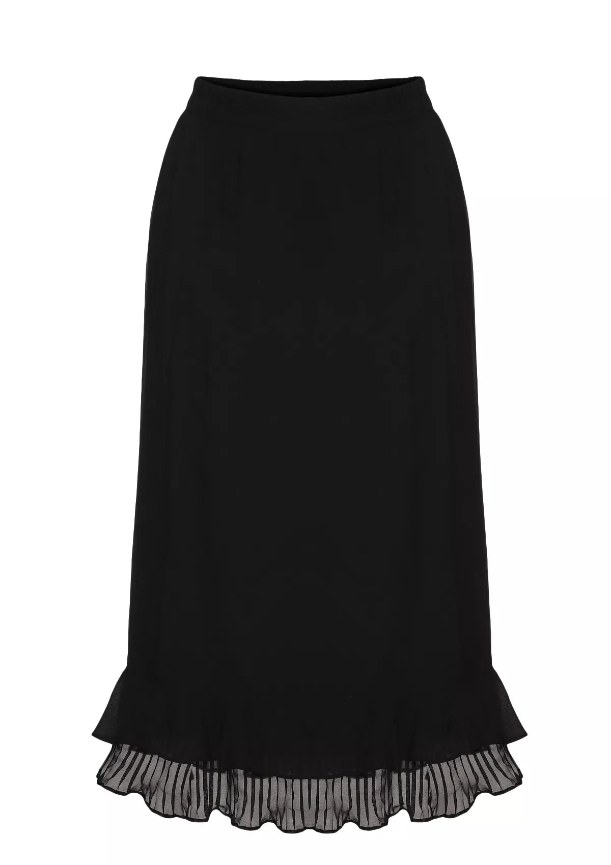 Zaynab - Black pleated hem trumpet skirt For Women