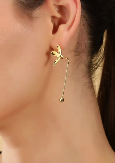 Abstract Floral Drop Earrings