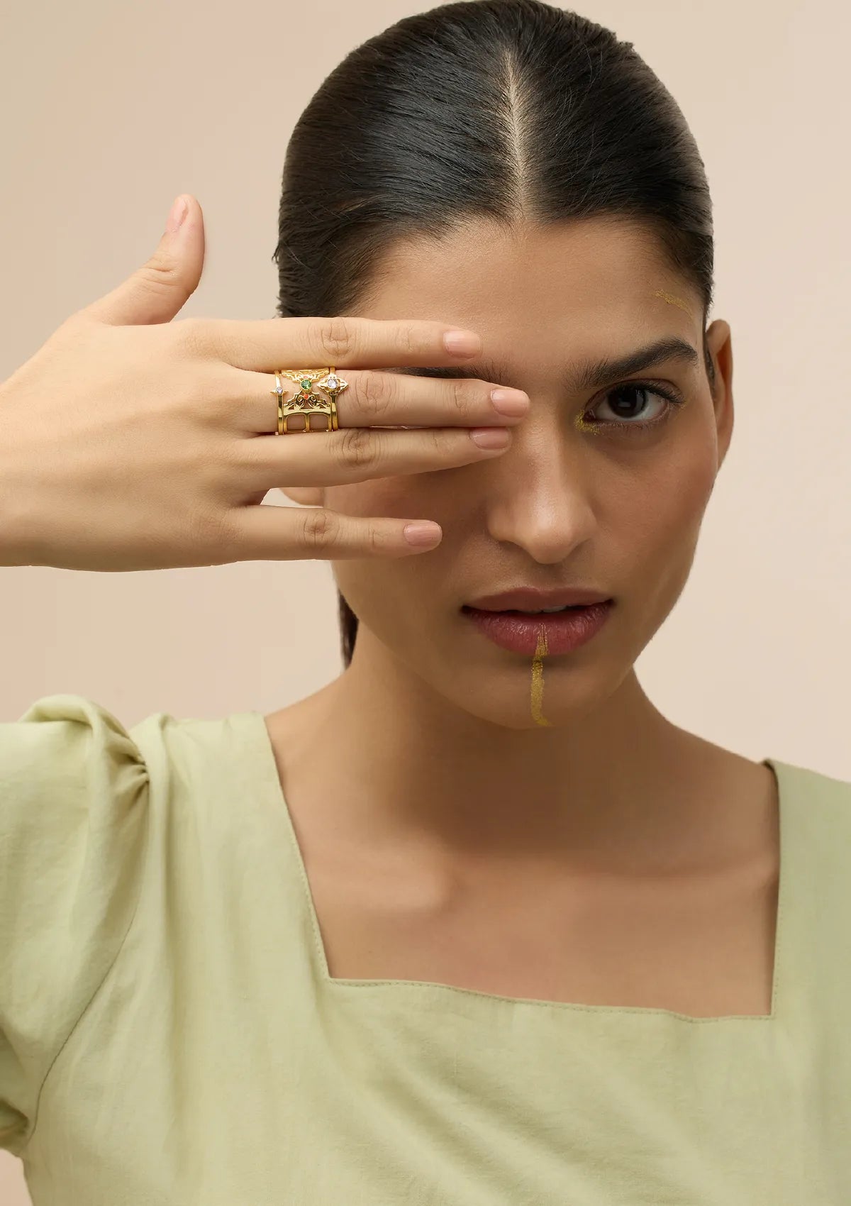 Amethyst and Peridot Stackable Rings For Women