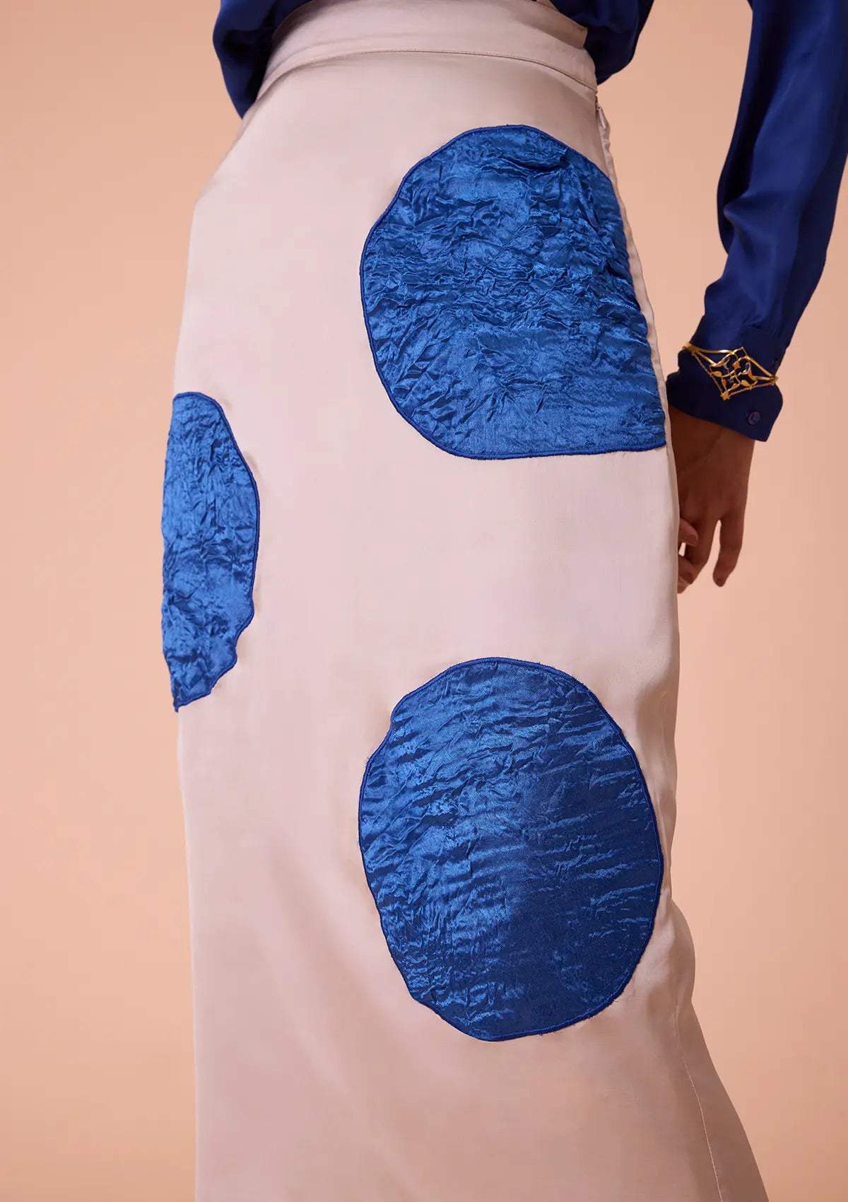 Inanna Textured Applique Fitted Midi Skirt Price